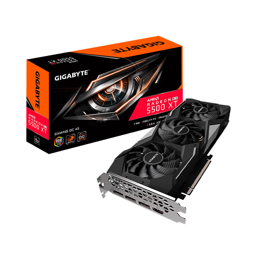 Card màn hình GIGABYTE RX 5500 XT GAMING OC-4G (4GB GDDR6, 128-bit, HDMI+DP)