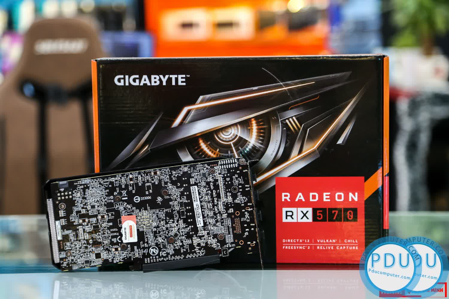 Card màn hình GIGABYTE RX570 GAMING-4G (rev. 2.0) (4GB GDDR5, 256-bit, HDMI+DP, 1x8-pin)