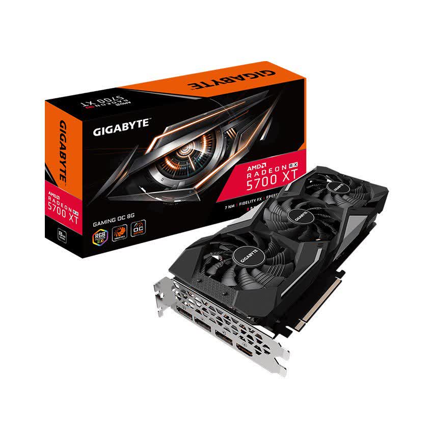 Card màn hình GIGABYTE RX5700 XT GAMING OC-8G (8GB GDDR6, 256-bit, HDMI+DP, 1x6-pin + 1x8-pin)