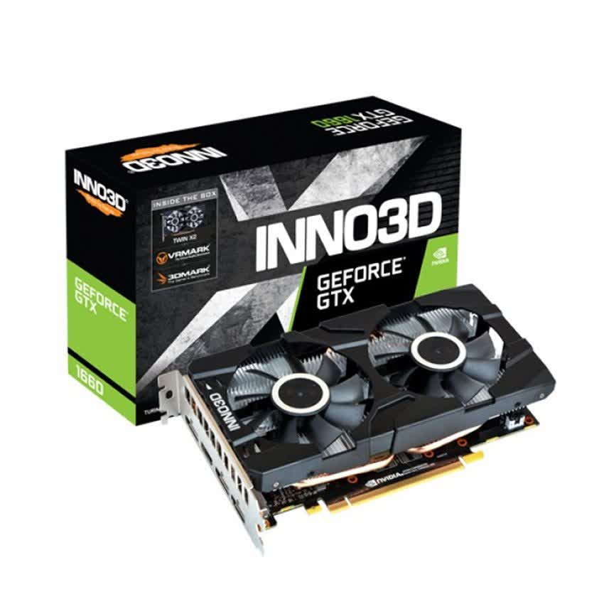 Card màn hình INNO3D GeForce GTX 1660 TWIN X2 (6GB GDDR6, 192-bit, HDMI+DP, 1x8-pin)