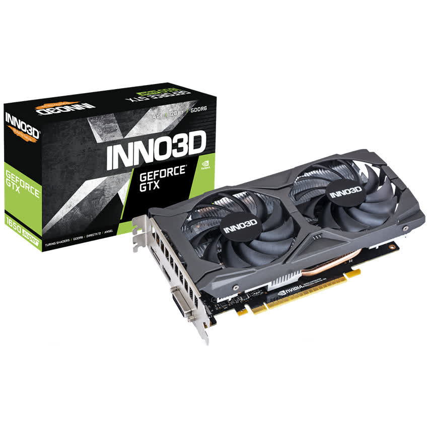 Card màn hình INNO3D GTX 1650 Super TWIN X2 OC (4GB GDDR6, 128-bit, DVI+HDMI+DP, 1x6-pin)