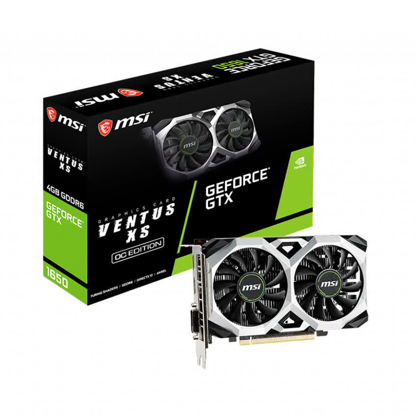 Card màn hình MSI GTX 1650 D6 VENTUS XS 4G OCV2 (4GB GDDR6, 128-bit, DVI+HDMI+DP