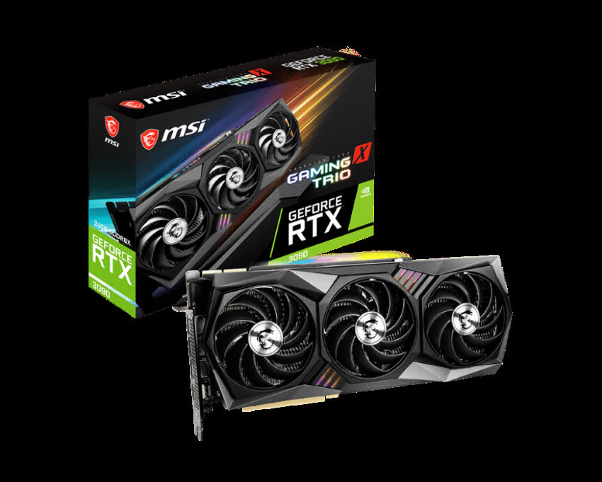 Card màn hình MSI RTX 3090 GAMING X TRIO 24G (24GB GDDR6X, 384-bit, HDMI +DP, 3x8-pin)