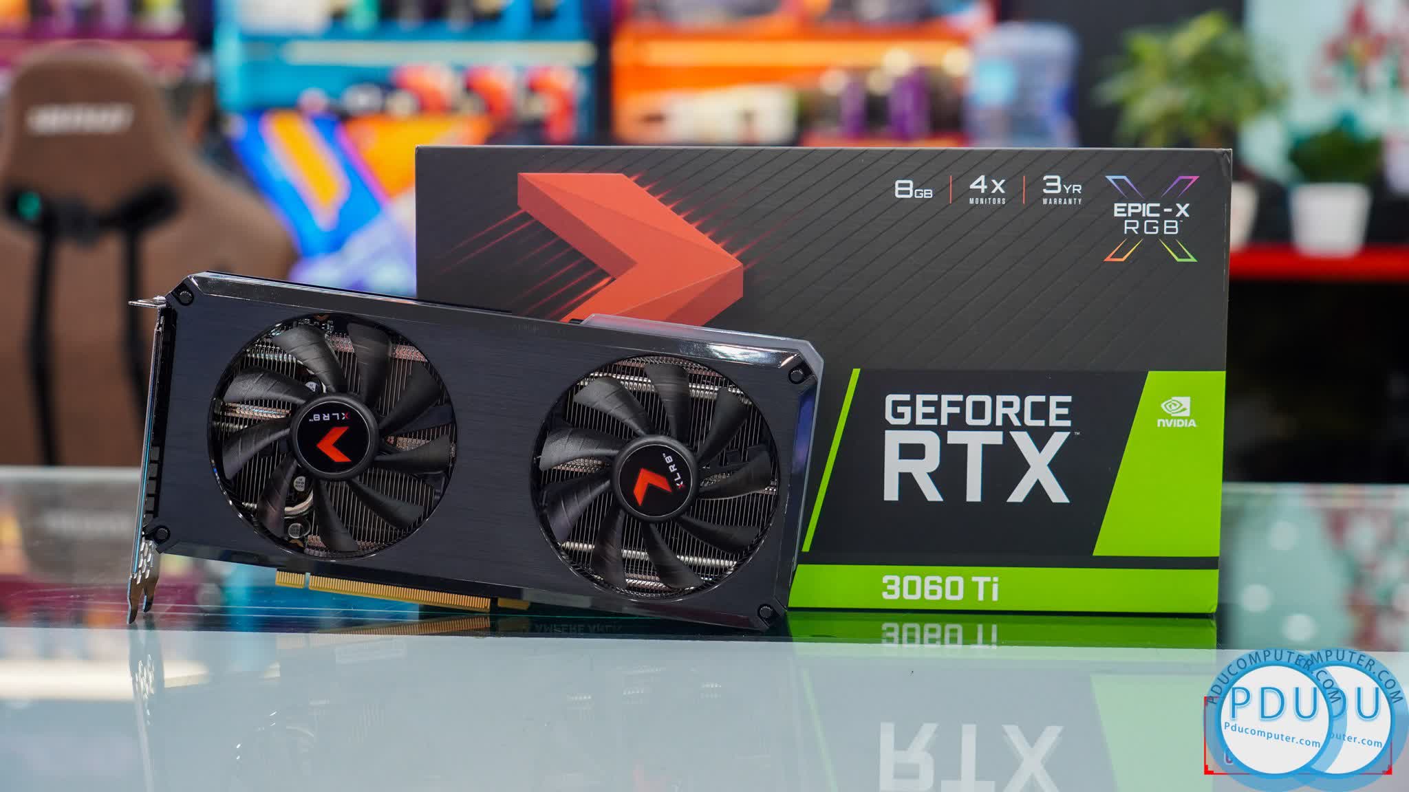 Card màn hình PNY RTX 3060 Ti 8GB XLR8 Gaming REVEL EPIC-X RGB 