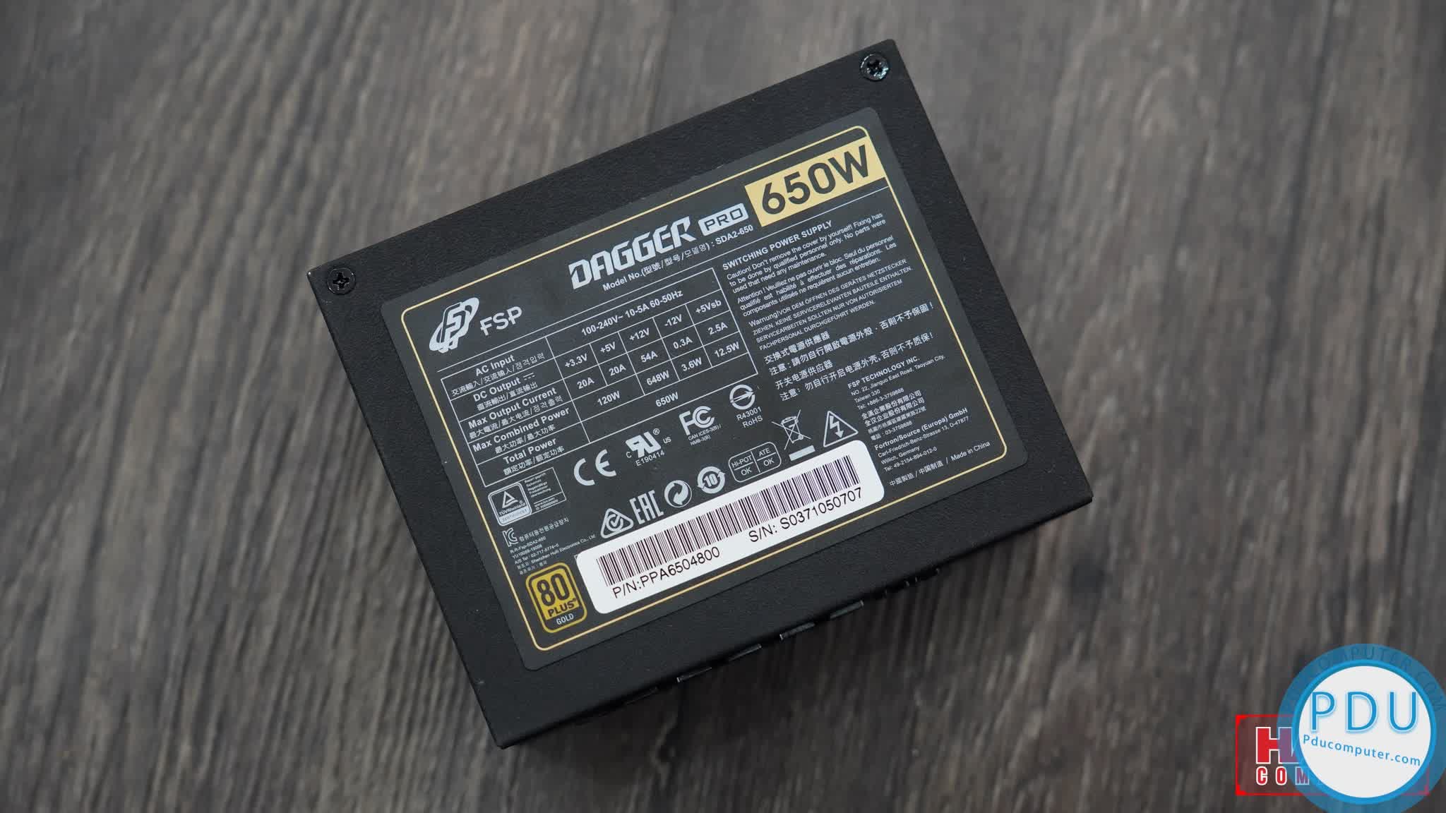 FSP Power Supply DAGGER PRO Series Model SDA2-650 - Active PFC (80 Plus Gold/Full Modular/Màu Đen/SFX)