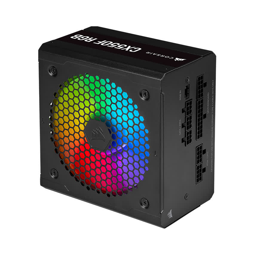 Nguồn Corsair CX550F 550W RGB Black (80 Plus Bronze/Màu Đen/Led RGB/Full Modul)