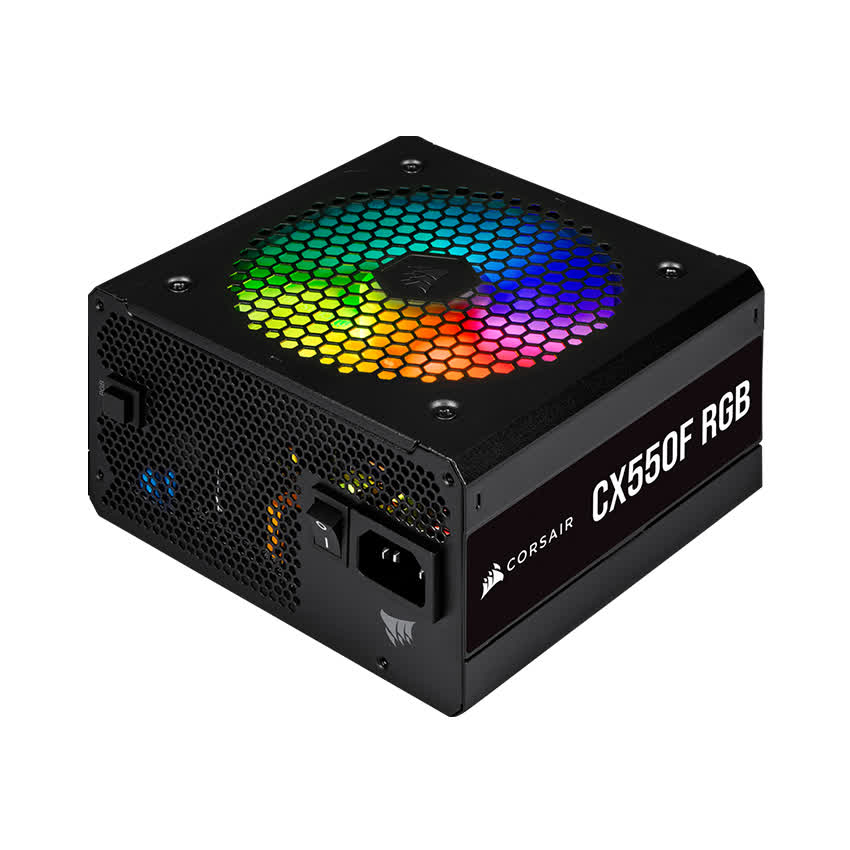 Nguồn Corsair CX550F 550W RGB Black (80 Plus Bronze/Màu Đen/Led RGB/Full Modul)