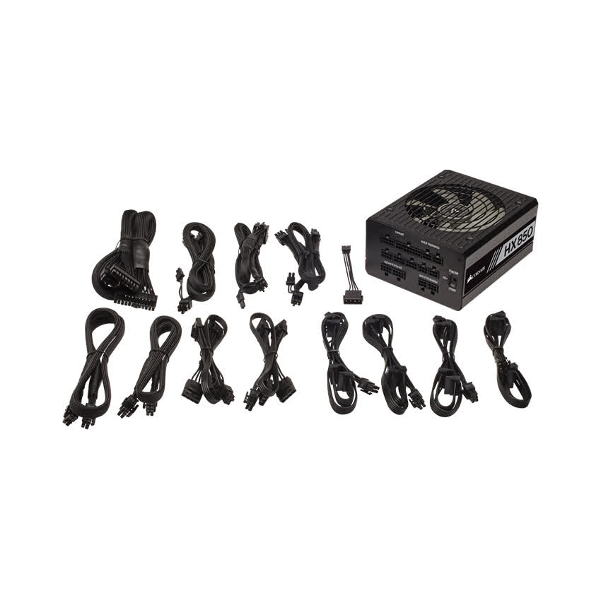 Nguồn Corsair HX850 850W (80 Platinum/Màu Đen/Full Modul)