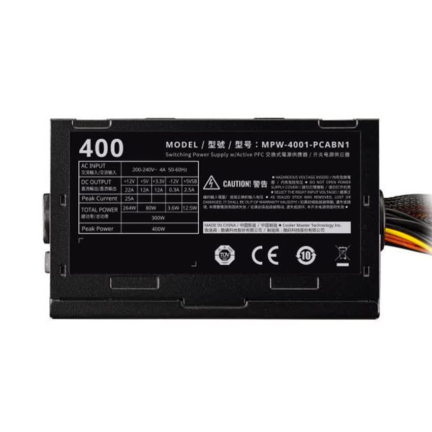 Nguồn máy tính Cooler Master Elite V3 230V PC400 400W Box (Màu Đen)