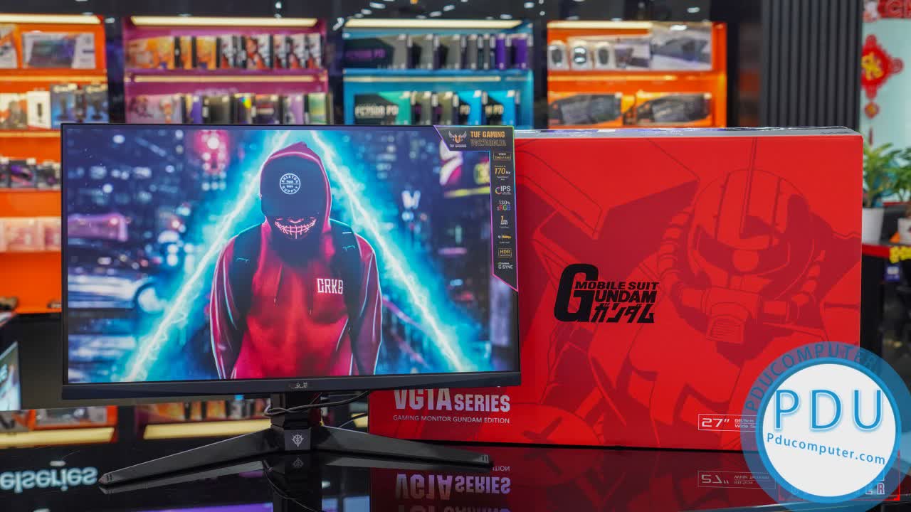 Màn hình Asus TUF VG27AQGL1A Gundam Limited edition (27inch/2K/IPS/1ms/350nits/HDMI+DP+USB+Audio/GSync)