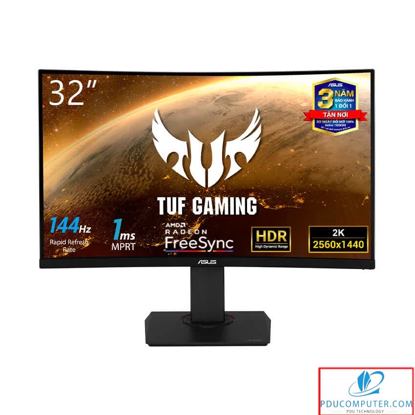 Màn hình Asus TUF VG32VQ (31.5 inch/QHD/144Hz/1ms/400cd/m²/DP+HDMI/HDR10/Free Syc/Màn hình cong)