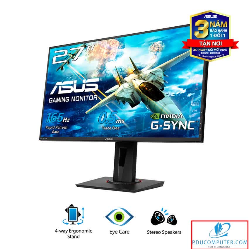 Màn hình Asus VG278QR (27 inch/FHD/TN/G-SYNC/165Hz/0.5ms/HDMI+DP+DVI/400cd/m²/G Sync)