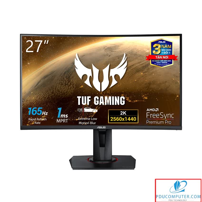 Màn hình Asus VG27WQ (27inch/2K-WQHD/VA/165Hz/1ms/400nits/HDMI+DP+Audio/FreeSync/Cong)