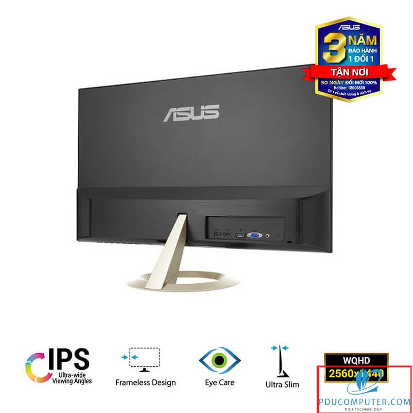 Màn hình Asus VZ27AQ (27 inch/2K/IPS/75Hz/5ms/400cd/m²/DP+HDMI+VGA)