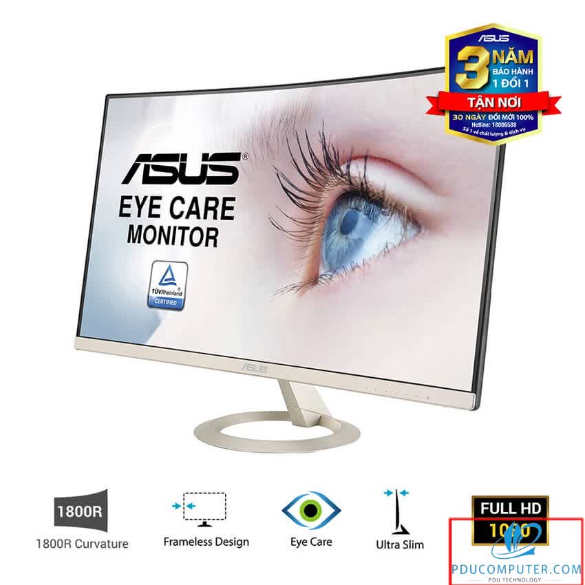 Màn hình Asus VZ27VQ (27 inch/FHD/IPS/250 cd/m²/DP+HDMI+VGA/60Hz/5 ms/Màn hình cong)