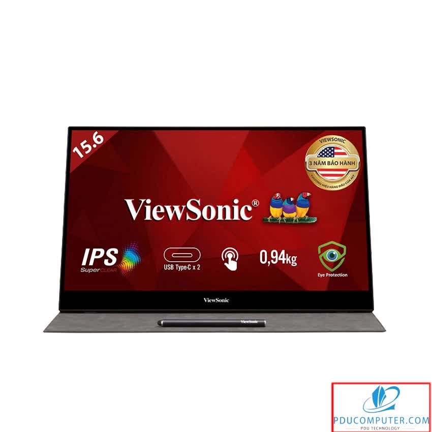 Màn hình di động Viewsonic TD1655 (15.6inch/FHD/IPS/6.5ms/60Hz/250nits/MiniHDMI+USBTypeC+Audio/15000hrs/Touch)
