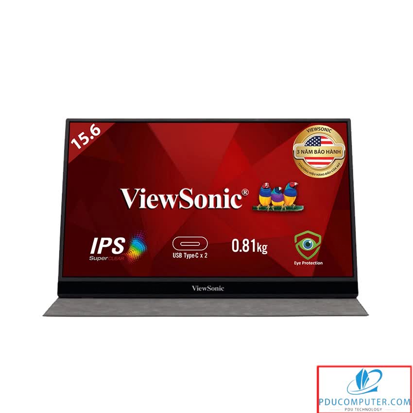 Màn hình di động Viewsonic VG1655 (15.6inch/FHD/IPS/6.5ms/60hz/250nits/MiniHDMI+USBTypeC+Audio/15000hrs)