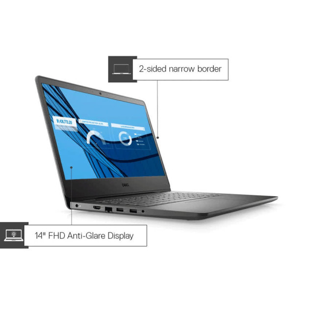 ngoài hình Laptop Dell Vostro 3401 (70227394) (i3 1005G1 4GB RAM/1TB HDD/14.0 inch HD/FP/Win10/Đen)