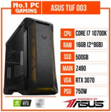 PC GAMING ASUS TUF 003 (I7 10700K/Z490/16GB RAM/500GB SSD/RTX 3070/750W/AIO ASUS LC240)