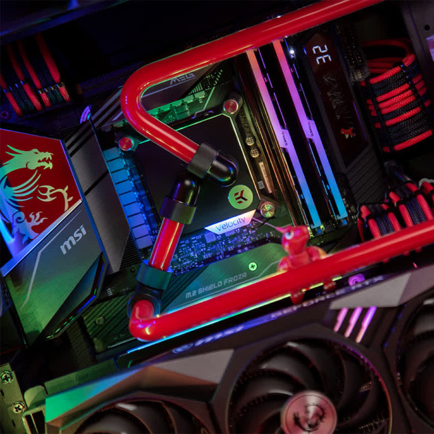 ngoài hình PC GAMING DRAGON ROUGE (I9 10900K/Z490/32GB RAM/2,5TB SSD/RTX 3090/1200W/WATERCOOLING EK/WIN 10 PRO)