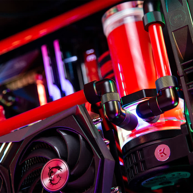 Nội quan PC GAMING DRAGON ROUGE (I9 10900K/Z490/32GB RAM/2,5TB SSD/RTX 3090/1200W/WATERCOOLING EK/WIN 10 PRO)