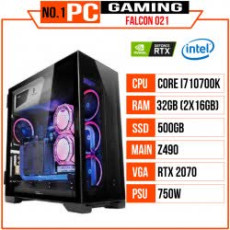 PC GAMING FALCON 021 (I7 10700K/Z490/RAM 32GB/500GB SSD/RTX 2070/750W/WaterCooling Freezemod/RGB)