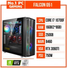 PC GAMING FALCON 051 (i7 10700F/B460/16GB RAM/250GB SSD/RTX 3060Ti/750W/AIO 240X/RGB)