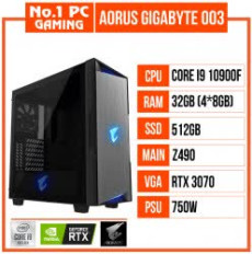 PC GAMING GIGABYTE AORUS 003 (i9 10900F/Z490/32GB RAM/512GB SSD/RTX 3070/750W/TẢN EK AIO360/RGB)
