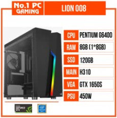 PC GAMING LION 008 (G6400/H410/8GB RAM/120GB SSD/GTX 1650 Super/450W/RGB)