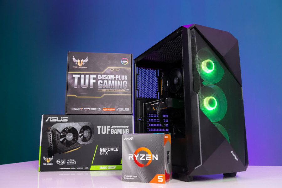 ngoài hình PC GAMING SHARK 021 (R5 3600/B450/16GB RAM/240GB SSD/GTX 1660 SUPER/550W/RGB)