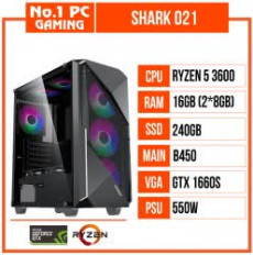 PC GAMING SHARK 021 (R5 3600/B450/16GB RAM/240GB SSD/GTX 1660 SUPER/550W/RGB)