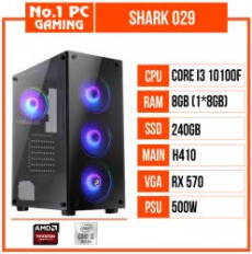 PC GAMING SHARK 029 (I3 10100F/H410/8GB RAM/240GB SSD/RX570/500W/TẢN GC500/RGB)