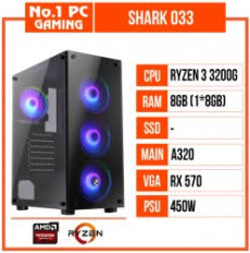 PC GAMING SHARK 033 (R3 3200G/A320M/8GB RAM/RX570/450W/RGB)