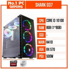 PC GAMING SHARK 037 (i3 10100/H410/8GB RAM/RX 570/500W/TẢN CR 1200/RGB)
