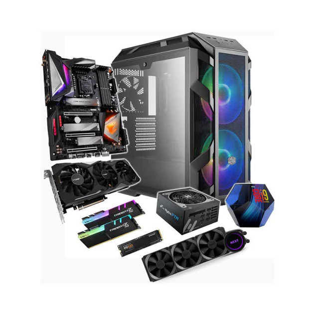 ngoài hình PC HNC ENTHUSIAST GAMING E2 (I9 9900K/Z390/16GB RAM/1TB SSD/RTX2080Ti/750W/RGB)