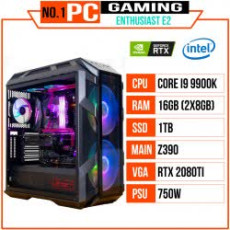 PC HNC ENTHUSIAST GAMING E2 (I9 9900K/Z390/16GB RAM/1TB SSD/RTX2080Ti/750W/RGB)