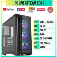 PC Live Stream S001 (i7-10700K/Z490/32GB RAM/RTX 2070 Super/02x4K Capture Card/500GB SSD/750w)