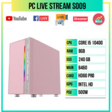 PC Live Stream S009 (i5 10400/B460/8GB RAM/FHD Capture Card/240GB SSD/500w/Pink)