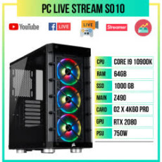 PC Live Stream S010 (i9-10900K/Z490/64GB RAM/RTX 2080 Ti/02x4K Capture Card/1TB SSD/750w)