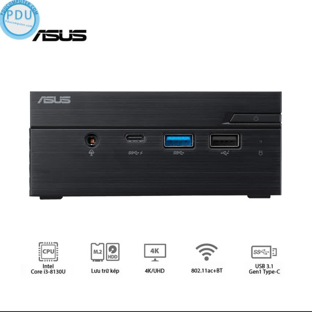 ngoài hình Mini PC Asus PN60 (i3-8130U/WL/Vesa Mount/Com Port/Đen) (BB3016MC)