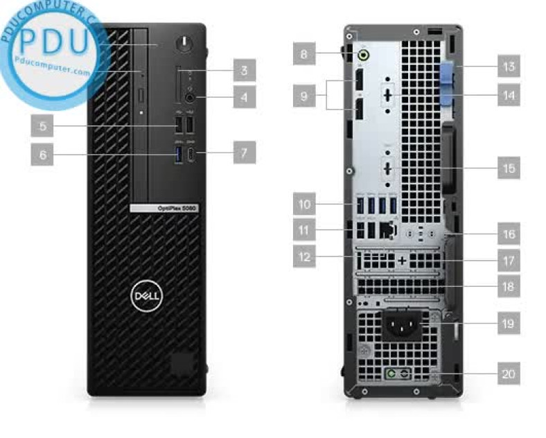 PC Dell OptiPlex 5080 SFF (i5-10500/8GB RAM/256GB SSD/DVDRW/K+M/Win 10 Pro) (42OT580W04)