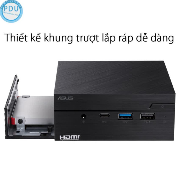ngoài hình PC mini Asus PN40-BBC061MV (Intel Celeron J4005/Barebone) (90MS0181-M00610)
