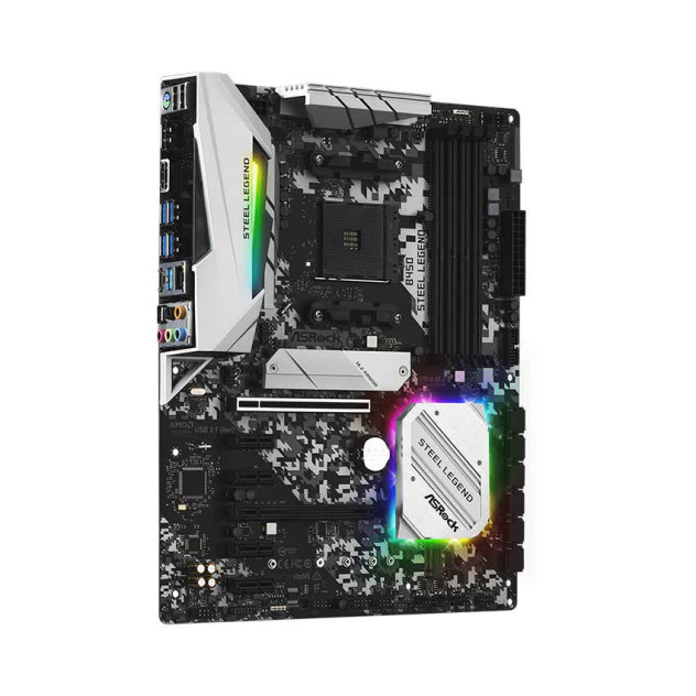 Mainboard ASROCK B450 STEEL LEGEND (AMD B450, Socket AM4, ATX, 4 khe RAM DDR4)
