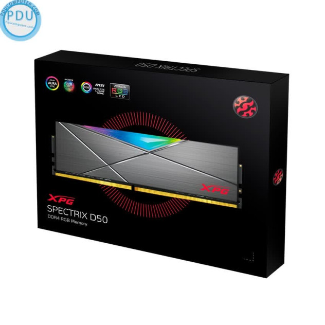 Ram Desktop Adata XPG Spectrix D50 RGB (AX4U320038G16A-DT50) 16GB (2x8GB) DDR4 3200Mhz
