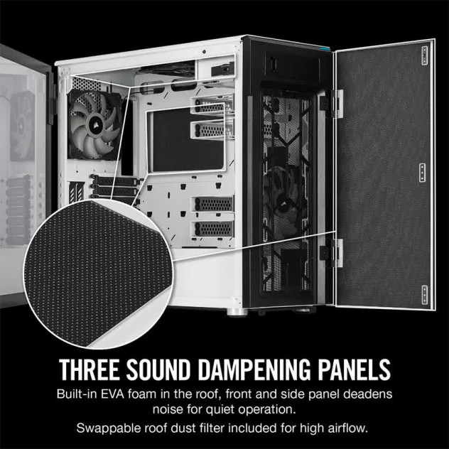 Vỏ Case Corsair 678C TG (Mid Tower/Màu Trắng)