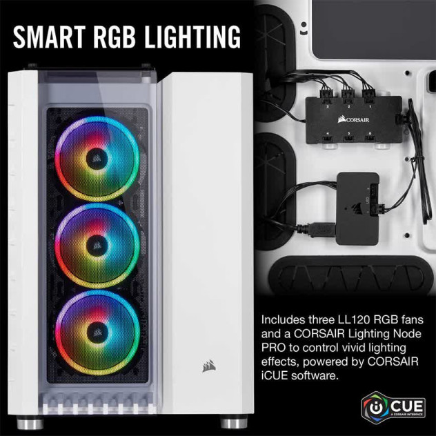 Vỏ Case Corsair  680X RGB TG (Mid Tower/Màu Trắng)