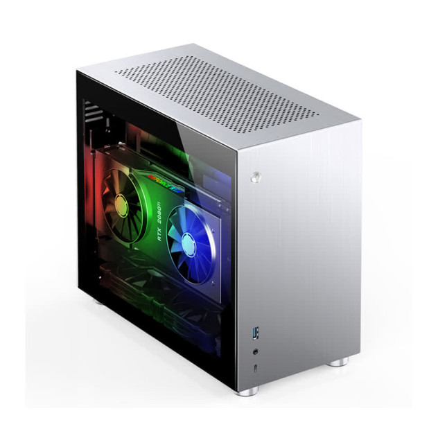 Vỏ Case Jonsbo V10-G  Silver (Mini Tower/Màu Bạc)