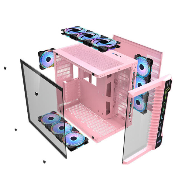 Vỏ Case MIK LV07 – PINK (Mid Tower/ Màu Hồng)