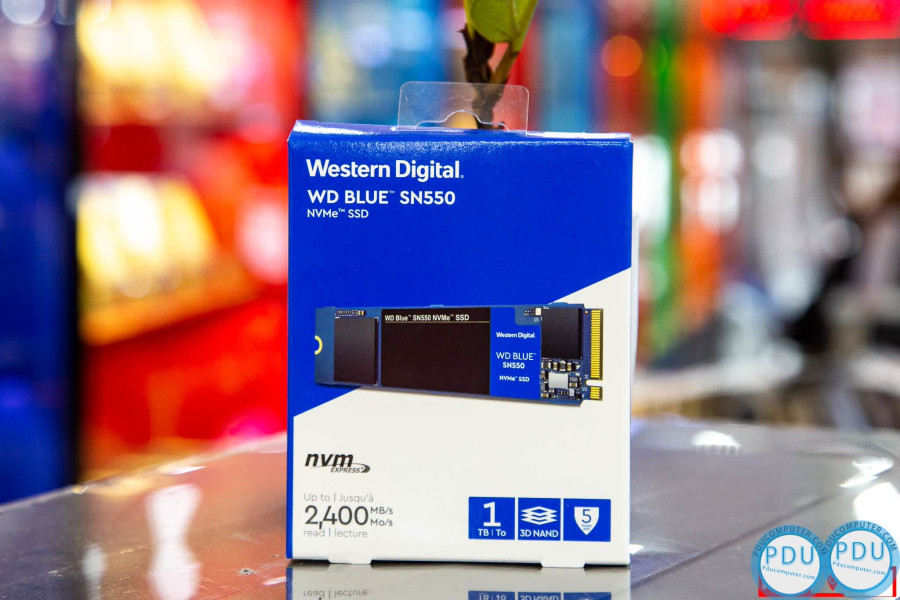 Ổ cứng SSD WD SN550 Blue 1TB M.2 2280 PCIe NVMe 3x4 (Đọc 2400MB/s - Ghi 1750MB/s) - (WDS100T2B0C)
