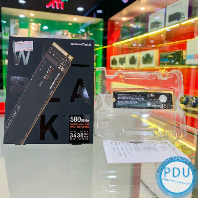 Ổ cứng SSD WD SN750 Black 500GB M.2 2280 PCIe NVMe 3x4 (Đọc 3430MB/s - Ghi 2600MB/s) - (WDS500G3X0C)